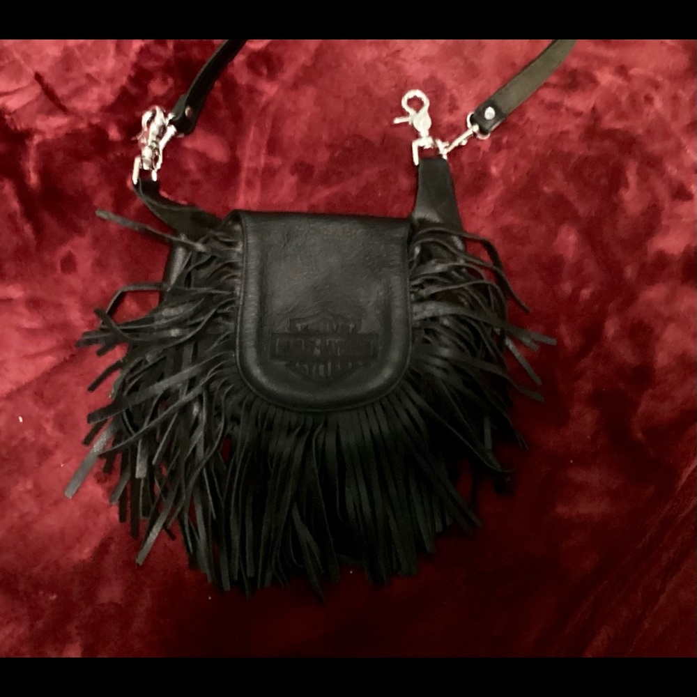 Harley Davidson Authentic leather bag with fringe & strap